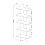 Βιβλιοθήκη Elas άσπρο sapphire δρυς μελαμίνη 62x25x150εκ ed12959 - Image 2