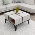 Τραπέζι σαλονιού Nirvana Crystal μελαμίνη μεταλλικά πόδια 71 8x71 8x43 8εκ ed12997 - Image 2