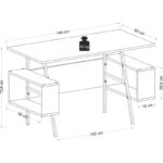 Γραφείο Toccare ανθρακί καρυδί χρώμα 140x60x73 8cm μέταλλο μελαμίνη ed13054 - Image 2