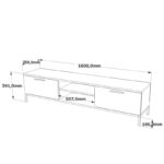 Σετ επίπλων σαλονιού Lino pine ανθρακί χρώμα μελαμίνη 160x35x39 1cm μεταλλικά πόδια ed13056 - Image 3