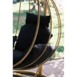 Κουνιστή καρέκλα κήπου Damla χρυσό μαύρο μέταλλο 110x110x196εκ ed13091 - Image 5