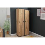 Ντουλάπα ρούχων Valerin Atlantic Pine ανθρακί μελαμίνη 179 8x45 3x72cm ed13169 - Image 5