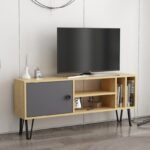 Έπιπλο τηλεόρασης Arven Oak ανθρακί 120x25x51 6cm  ed13199 - Image 3