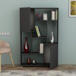 Βιβλιοθήκη De More ανθρακί μελαμίνη 90x24x141εκ ed13202 - Image 4