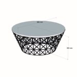 Τραπέζι σαλονιού Stil μαύρο μάρμαρο μελαμίνη μεταλλικά πόδια 90x38x90εκ ed1323 - Image 2