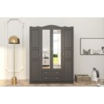 Ντουλάπα Bahar ανθρακί μελαμίνη 140x50x186εκ ed13259