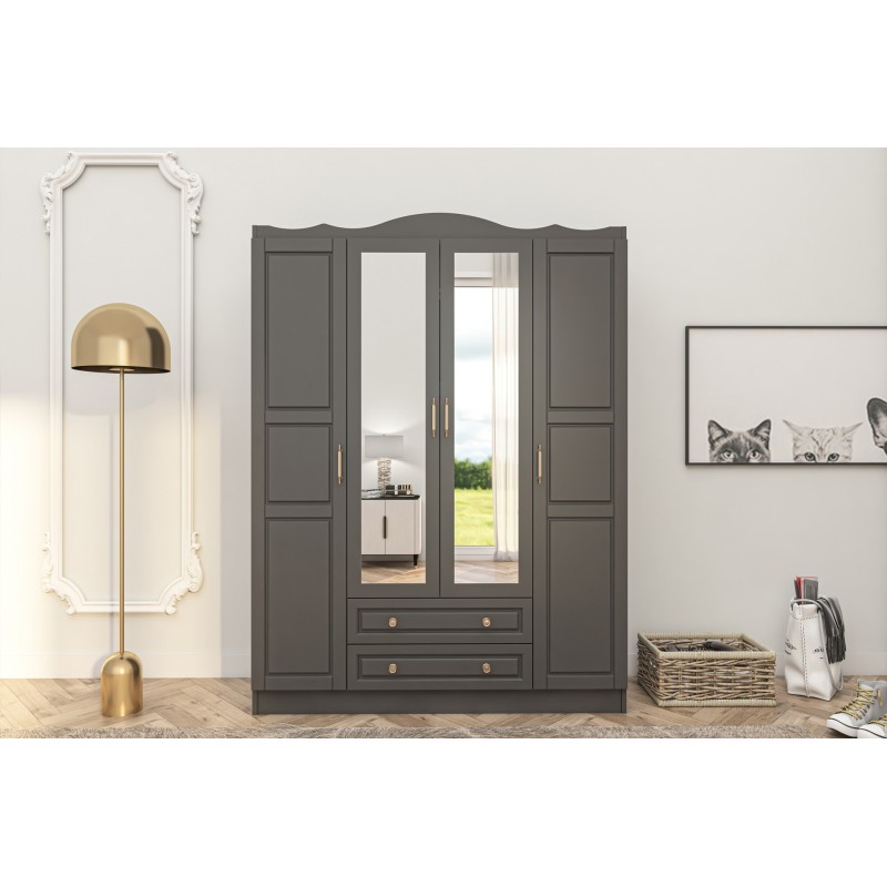 13259_0-800x800 Ντουλάπα Bahar ανθρακί μελαμίνη 140x50x186εκ ed13259 - Image 1