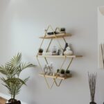 Ραφιέρα Bonn δρυς χρυσό μελαμίνη μεταλλικά πόδια 60x14x70εκ ed13309