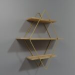 Ραφιέρα Bonn δρυς χρυσό μελαμίνη μεταλλικά πόδια 60x14x70εκ ed13309 - Image 4