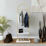 Ντουλάπα Monc χρυσό άσπρο μέταλλο 70x40x190εκ ed13316