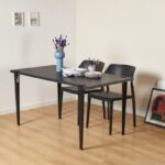 Τραπεζαρία Eurotas ανθρακί μαύρο μελαμίνη 120x60x75εκ ed13331