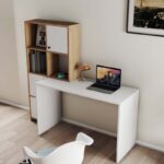 Γραφείο Vorrei plus λευκό oak χρώμα μελαμίνη 156 8x51 5x146 8cm ed13335 - Image 4