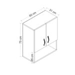 Ντουλάπι μπάνιου Voda καρυδί άσπρη μελαμίνη 60x31x75cm ed13350 - Image 2