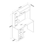 Γραφείο Aula καρυδί χρώμα μελαμίνη 117x46x160cm ed13375 - Image 2