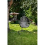 Κουνιστή καρέκλα κήπου Findik μαύρο γκρι μέταλλο 110x110x196εκ ed13395