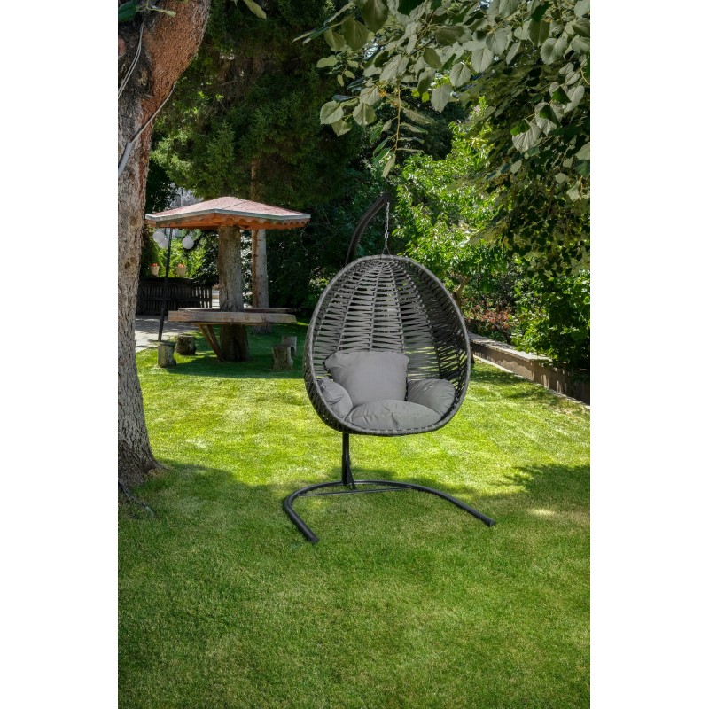 13395_0-800x800 Κουνιστή καρέκλα κήπου Findik μαύρο γκρι μέταλλο 110x110x196εκ ed13395 - Image 1