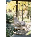 Κουνιστή καρέκλα κήπου Damla χρυσό κρεμ μέταλλο 110x110x196εκ ed13396 - Image 5