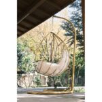 Κουνιστή καρέκλα κήπου Damla χρυσό κρεμ μέταλλο 110x110x196εκ ed13396 - Image 4