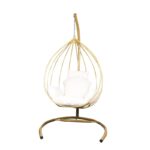 Κουνιστή καρέκλα κήπου Damla χρυσό κρεμ μέταλλο 110x110x196εκ ed13396 - Image 2