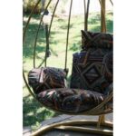 Κουνιστή καρέκλα κήπου Damla χρυσό πολύχρωμο μέταλλο 110x110x196εκ ed13397 - Image 3