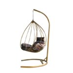 Κουνιστή καρέκλα κήπου Damla χρυσό πολύχρωμο μέταλλο 110x110x196εκ ed13397 - Image 2