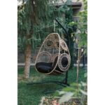 Κουνιστή καρέκλα κήπου Osna μαύρο δρυς μέταλλο 110x110x196εκ ed13398 - Image 4