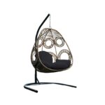 Κουνιστή καρέκλα κήπου Osna μαύρο δρυς μέταλλο 110x110x196εκ ed13398 - Image 2