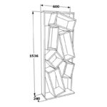 Βιβλιοθήκη Carmen άσπρο δρυς μελαμίνη 63x24x153 6εκ ed13400 - Image 2