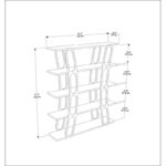 Βιβλιοθήκη Adar μαύρο χρώμα μελαμίνη 120x25x120cm ed13404 - Image 2