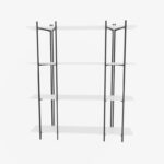 Βιβλιοθήκη Moss άσπρο μαύρο μελαμίνη 160x29 6x180εκ ed13406 - Image 3