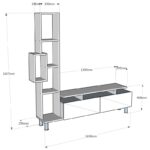 Έπιπλο τηλεόρασης Tulip άσπρη μελαμίνη 160x29 7x166 7cm ed1342 - Image 2