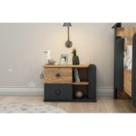 Κομοδίνο Valerin Atlantic Pine Ανθρακί 44 6x40 3x65cm ed13553 - Image 4