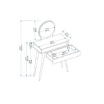 Τουαλέτα κρεβατοκάμαρας Siena ανθρακί μελαμίνη 129 2x35x72cm ed13615 - Image 2