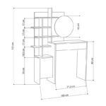 Τουαλέτα κρεβατοκάμαρας Mup άσπρη oak μελαμίνη 105x35x151cm ed1370 - Image 2