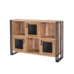 Μπουφέ Sinistra Atlantic Pine μαύρο χρώμα μελαμίνη 126x35xH89cm ed1374 - Image 5