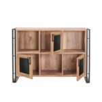 Μπουφέ Sinistra Atlantic Pine μαύρο χρώμα μελαμίνη 126x35xH89cm ed1374 - Image 3