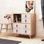 Συρταριέρα Witlof άσπρο δρυς μελαμίνη 70x40x88 6εκ ed1375 - Image 3