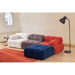 Γωνιακός καναπές Doblo με Pouffe Multicolor 315x210cm ed13772