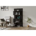 Βιβλιοθήκη Alex ανθρακί χρώμα μελαμίνη 80x21 8x160cm ed13807