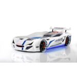 Κρεβάτι αυτοκίνητο Mon άσπρο μελαμίνη 130x235x60εκ ed1383 - Image 3