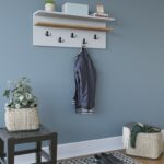 Κρεμάστρα ραφιέρα άσπρη Oak 90x31 4x19 6cm ed13897