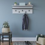 Κρεμάστρα ραφιέρα λευκό ανθρακί 90x31 4x19 6cm ed13898