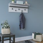 Κρεμάστρα ραφιέρα λευκό ανθρακί 90x31 4x19 6cm ed13898 - Image 3