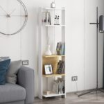 Βιβλιοθήκη Abis Narrow άσπρη oak μελαμίνη 43 6x26 8x165cm ed13949