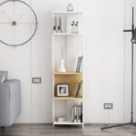 Βιβλιοθήκη Abis Narrow άσπρη oak μελαμίνη 43 6x26 8x165cm ed13949 - Image 3