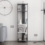 Βιβλιοθήκη Abis Narrow ανθρακί άσπρη μελαμίνη 43 6x26 8x165cm ed13952 - Image 3