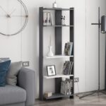 Βιβλιοθήκη Abis Wide ανθρακί άσπρη μελαμίνη 58 6x26 8x165cm ed13976