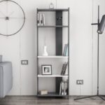 Βιβλιοθήκη Abis Wide ανθρακί άσπρη μελαμίνη 58 6x26 8x165cm ed13976 - Image 3