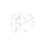 Γραφείo Spazioso 120x61 8x73 8cm λευκό καρυδί ed139 - Image 2