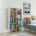 Βιβλιοθήκη Keota δρυς άσπρο μελαμίνη 72x25x123 6εκ ed14000 - Image 3